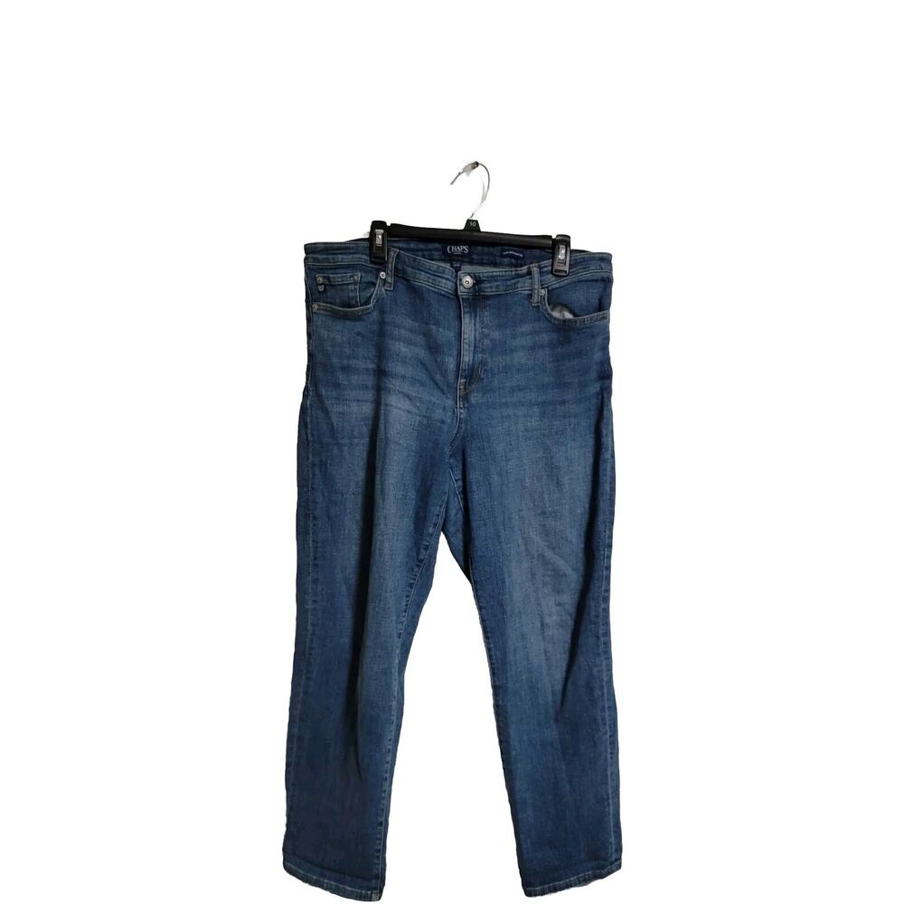 Chaps Women's Size 14/32  Boyfriend Stretch Straight Legged Blue Jeans